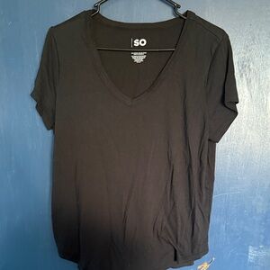 SO Women's Classic Black V-Neck Tee